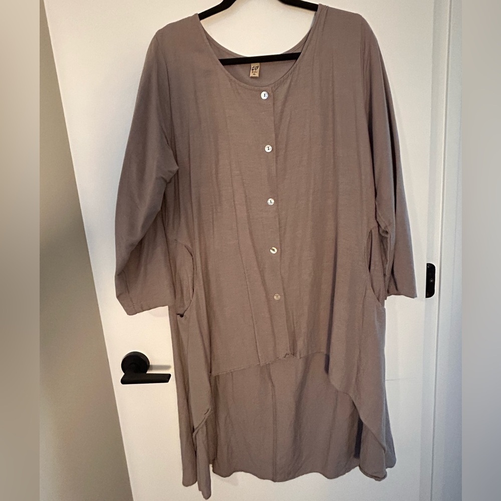 BABA short/long shirt linen-like